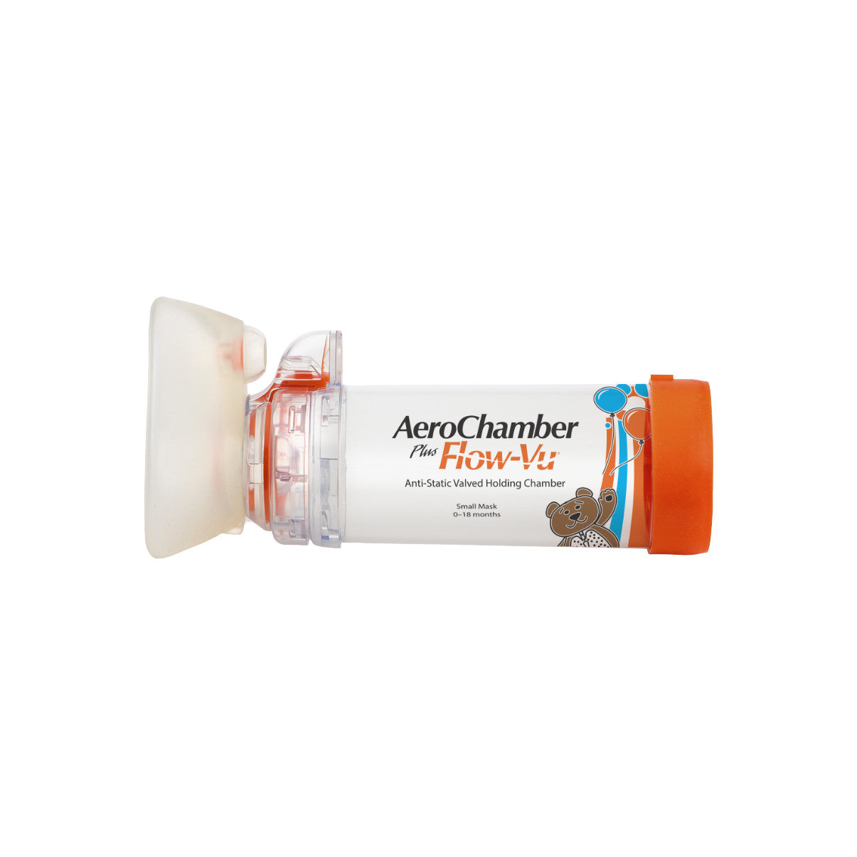 AeroChamber Plus Flow-Vu mit Babymaske orange Produktabbildung