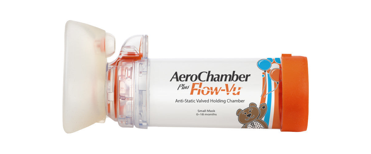 AeroChamber Plus Flow-Vu mit Babymaske orange Produktabbildung